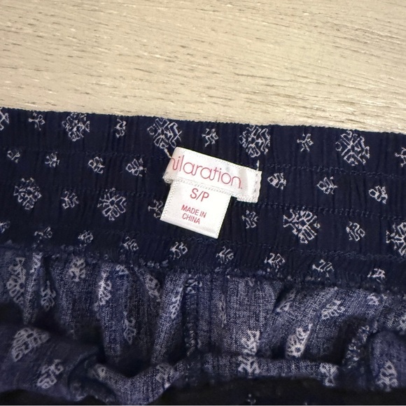 Boho Navy Patterned Wide-Leg Pants Back to School - Picture 5 of 10